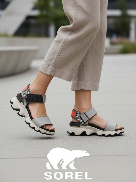 Sorel Shoes - Sorel Kinetic Impact Sandals Womens 6.5 Chunky Platform Sport Beige Black